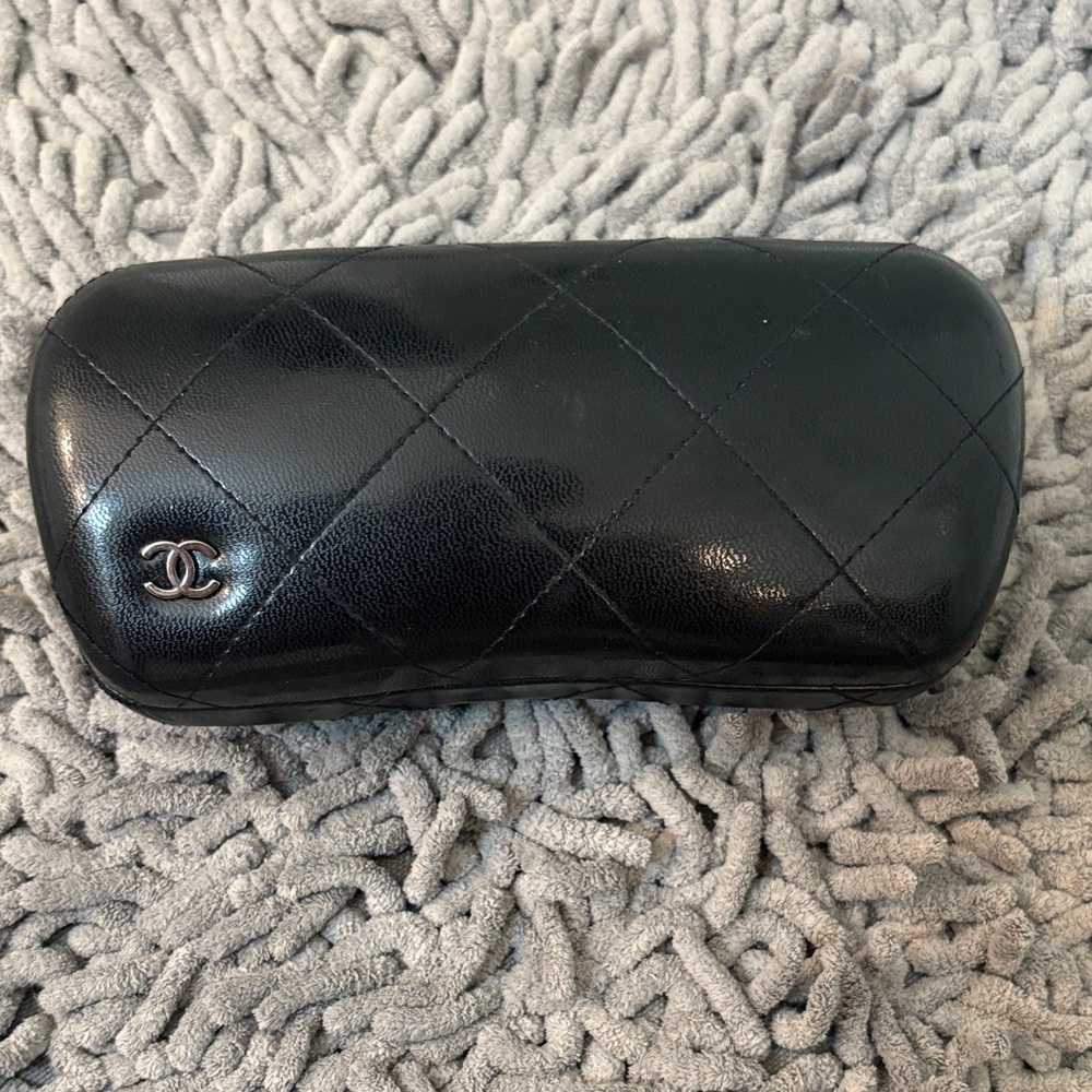 CHANEL Black Quilted Eyewear Case